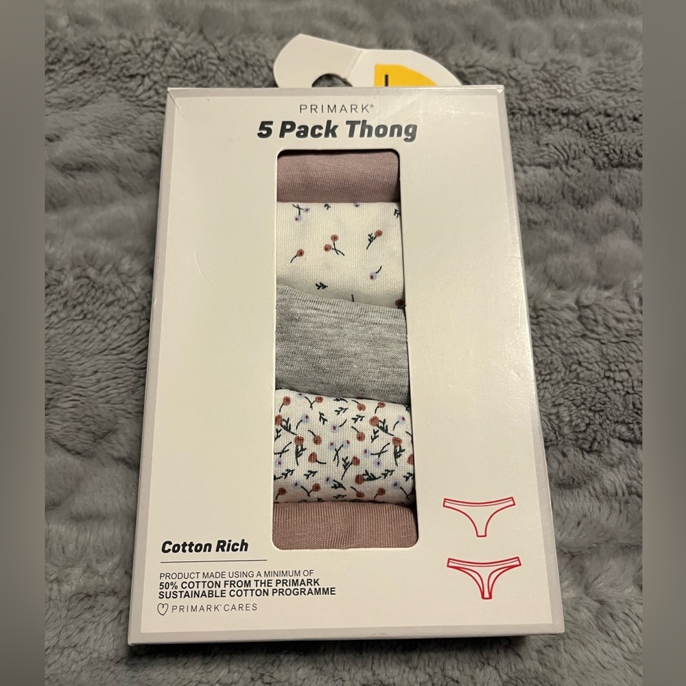 Primark Cotton Rich Thong Set - Multicolor
